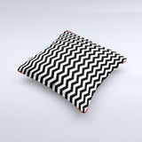 Black White Chevron Pattern V2 Ink-Fuzed Decorative Throw Pillow