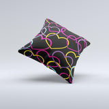 Colorful Vector Hearts Ink-Fuzed Decorative Throw Pillow