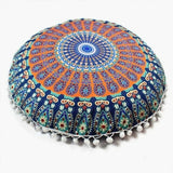 Indian Mandala Pillows Round Bohemian Cushion Cover