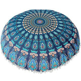 Indian Mandala Pillows Round Bohemian Cushion Cover