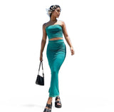 Off Shoulder Tube Tops and Long Dress Set Party Club