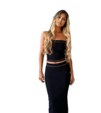 Off Shoulder Tube Tops and Long Dress Set Party Club