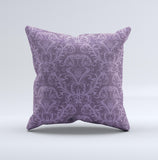 Dark Purple Delicate Pattern Ink-Fuzed Decorative Throw Pillow