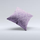 Dark Purple Delicate Pattern Ink-Fuzed Decorative Throw Pillow