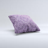 Dark Purple Delicate Pattern Ink-Fuzed Decorative Throw Pillow