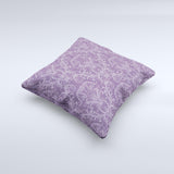Dark Purple Delicate Pattern Ink-Fuzed Decorative Throw Pillow