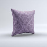 Dark Purple Delicate Pattern Ink-Fuzed Decorative Throw Pillow