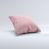 Pink Vintage Stripe Pattern v7 ink-Fuzed Decorative Throw Pillow