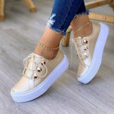Light Breathable Casual Female Flat Shoes Rose Gold /White/Gold/Black