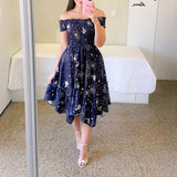 Summer Off Shoulder Tube Top Print Dress