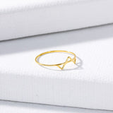 Stainless Steel Modern Triangles Ring Gold Silver