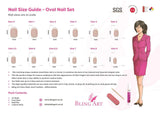 False Nails by Bling Art Red Black Glossy Oval Medium Fake 24 Acrylic