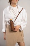 Glass water bottle with strap