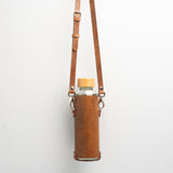 Glass water bottle with strap