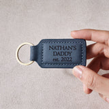 Dad EST Leather Keychain