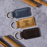Dad EST Leather Keychain