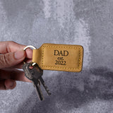 Dad EST Leather Keychain