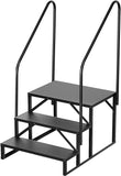 Hot Tub Steps Outdoor, 2 RV Steps with Handrail, Portable RV Stairs 3 Step, Heavy Duty Truck Camper Steps Ladders for Travel Trailers, 5th Wheel, Motor Home, Spa, and Porch