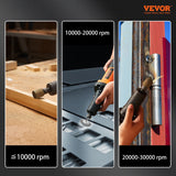 VEVOR Die Grinder, 1/4" Collet Variable Speed (7000-30000RPM), Heavy Duty Electric, Ergonomic Grip for Rust Removal, Grinding, Cutting, Polishing, Welding Repair, Deburring, with 1/4" & 1/8" Collets