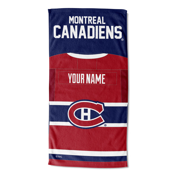 [Personalization Only] Canadiens Personalized Jersey Beach Towel