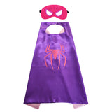 Newest Superhero Kids Capes and Masks Spiderman Costume Double Cape Superhero Kids Cosplay 3-12 Year Old Boy Halloween Gift