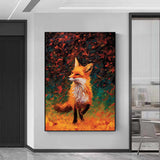 Hand Painted Oil Painting Original Custom Red Fox oil painting Canvas Wall decor Gift handmade fine art Fox Artwork Hand Painted Impressionist Red Fox Oil Painting