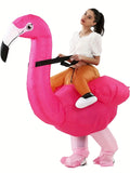 Flamingo Inflatable Costume Christmas Mascot Costume For Women Halloween Cartoon Anime Mascot Cosplay For Party