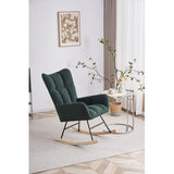 Rocking Chair Nursery, Solid Wood Legs Reading Chair with Teddy Fabirc Upholstered , Nap Armchair for Living Rooms, Bedrooms, Offices, Best Gift,Teddy fabric