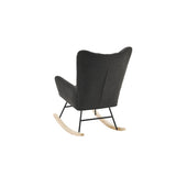 Rocking Chair Nursery, Solid Wood Legs Reading Chair with Teddy Fabirc Upholstered , Nap Armchair for Living Rooms, Bedrooms, Offices, Best Gift,Teddy fabric