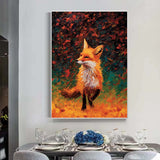 Hand Painted Oil Painting Original Custom Red Fox oil painting Canvas Wall decor Gift handmade fine art Fox Artwork Hand Painted Impressionist Red Fox Oil Painting