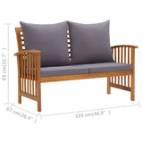5 Piece Patio Lounge Set with Cushions Solid Acacia Wood
