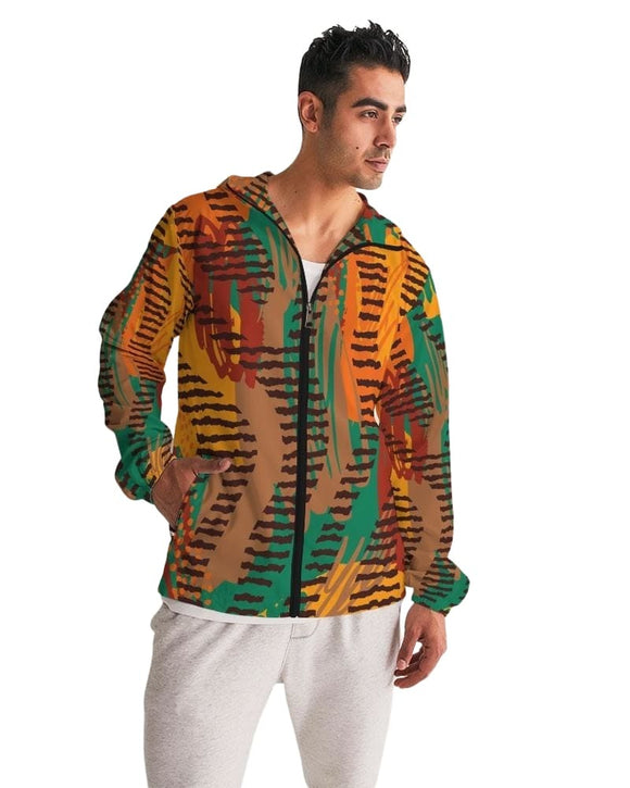 Mens Hooded Windbreaker - Multicolor Casual/sports Water Resistant Jacket - Jl5q0x