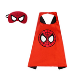 Newest Superhero Kids Capes and Masks Spiderman Costume Double Cape Superhero Kids Cosplay 3-12 Year Old Boy Halloween Gift