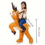 Boy & Girl Christmas Inflatable Costume Props, Cute Elk Design Cosplay Suite Party Decors