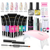 Fingernail Gel Polish Products Set Manicure Cuticle Pusher Tips Finger Extend Mold Glue Poly Nail Accessories Art Brush Tool Kit