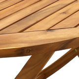 Folding Patio Table 63"x33.5"x29.5" Solid Wood Acacia