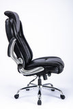High Back Office Chair with Lifting Headrest, Adjustable Built-in Lumbar Support, Flip Arms, Executive Computer Chair Swivel Desk Chair Thick Padded Ergonomic Design for Back Pain (Black)