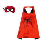 Newest Superhero Kids Capes and Masks Spiderman Costume Double Cape Superhero Kids Cosplay 3-12 Year Old Boy Halloween Gift