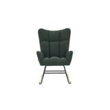 Rocking Chair Nursery, Solid Wood Legs Reading Chair with Teddy Fabirc Upholstered , Nap Armchair for Living Rooms, Bedrooms, Offices, Best Gift,Teddy fabric