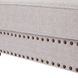 82" Chenille modern Upholstered Sofas 2 Seater Couches with Nails and Armrests (White)