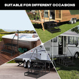 Hot Tub Steps Outdoor, 2 RV Steps with Handrail, Portable RV Stairs 3 Step, Heavy Duty Truck Camper Steps Ladders for Travel Trailers, 5th Wheel, Motor Home, Spa, and Porch