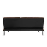 sofa bed with Armrest two holders WOOD FRAME, STAINLESS LEG, FUTON SOFA PVC