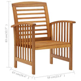 4 Piece Patio Lounge Set Solid Acacia Wood
