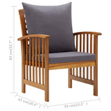 4 Piece Patio Lounge Set with Cushions Solid Acacia Wood