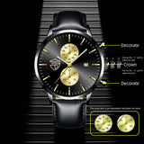 Men's Leather Calendar Luminous Quartz Watch