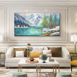 Hand Painted Oil Painting Snow mountain oil painting Large original oil painting Abstract art on canvas Living room oil painting Wall art nature home decor Art