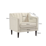 Modern Upholstered Tufted Accent Chair, Velvet Fabric Single Sofa Side Chair, Comfy Barrel Club Living Room Armchair with Solid Wood Legs for Bedroom Living Reading Room Office