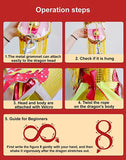 Lightweight Dragon Poi with 3D Dragon Head & Swing Rope Combo for Kids and Beginners, Flowy Dragon Ribbon Streamer Outdoor Fitness Golden Dragon Stage Prop Set