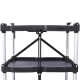3 Layers Folding Collapsible Service Cart Pack-N-Roll Folding Collapsible Service Cart, Black, 50 Lb. Load Capacity per Shelf