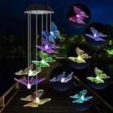 Yard Decor Lights; Solar Butterfly Chimes; 2023 Gifts for Mom/Dad/Women/Grandma/Wife/Daughter/Sister/Aunt/Nana/Grandfather/ ; Father Birthday Gifts; Mother Day Outdoor Decor; Gardening Gift